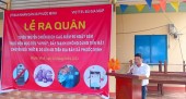 Đ/c Bùi Ngọc Thủy  ĐUV- PCT.UBND xã phát biểu tại buổi lễ