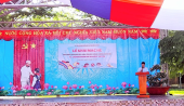 Đ/c Bùi Ngọc Thủy  ĐUV- PCT.UBND xã phát biểu tại buổi lễ