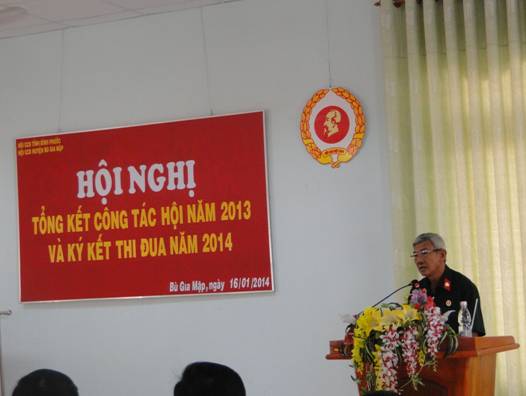 Hội Cựu Chiến binh huyện Bù Gia Mập tổ chức Hội nghị tổng kết công tác năm 2013 và triển khai nhiệm vụ năm 2014.